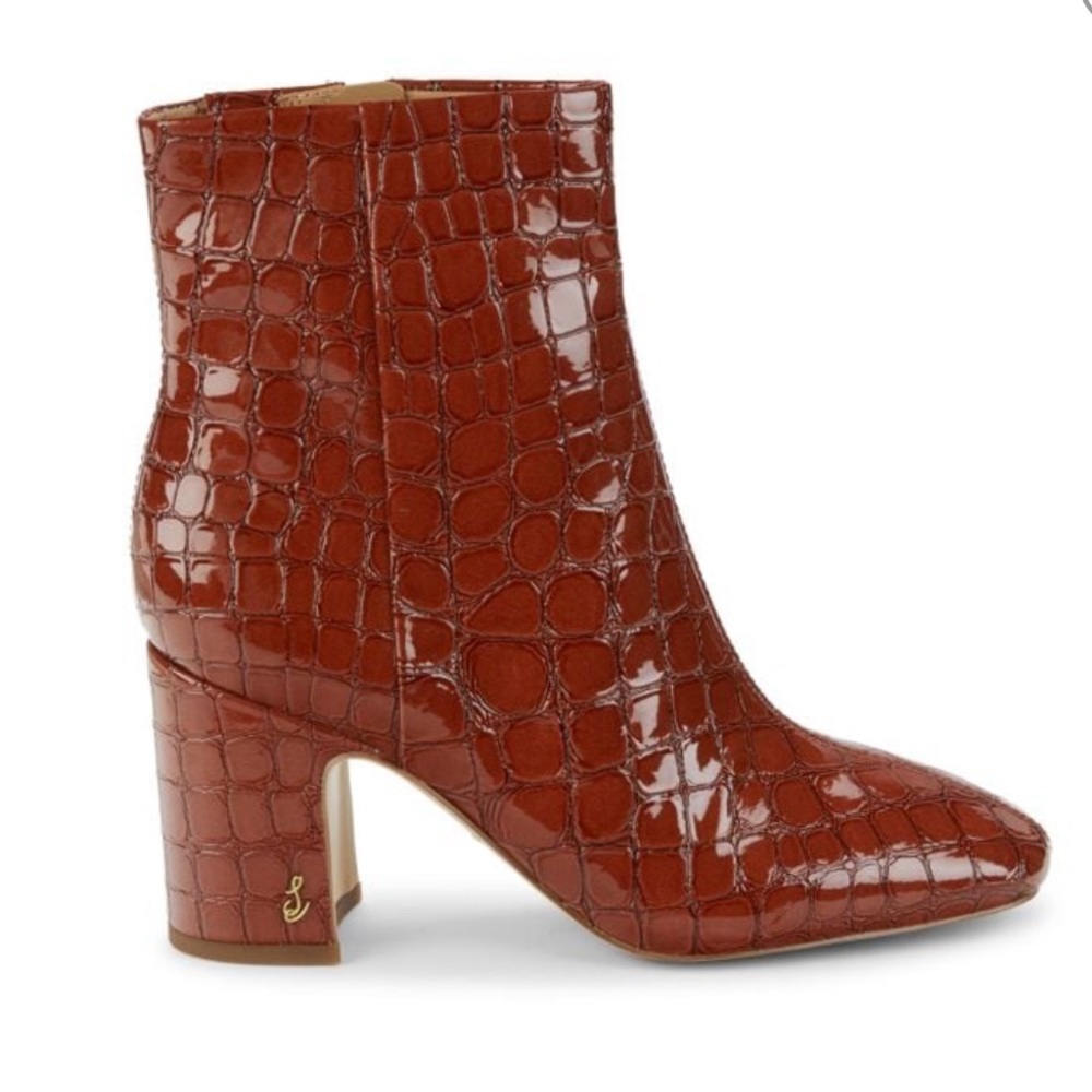 Sam Edelman Croc Textured Booties